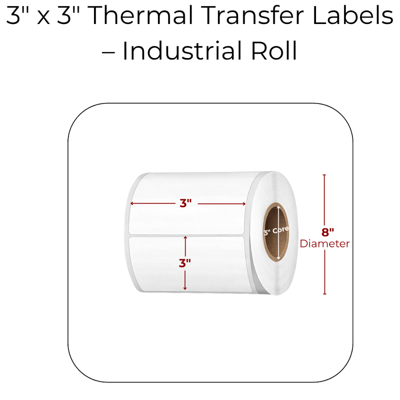 3" x 3" Thermal Transfer Barcode Labels
