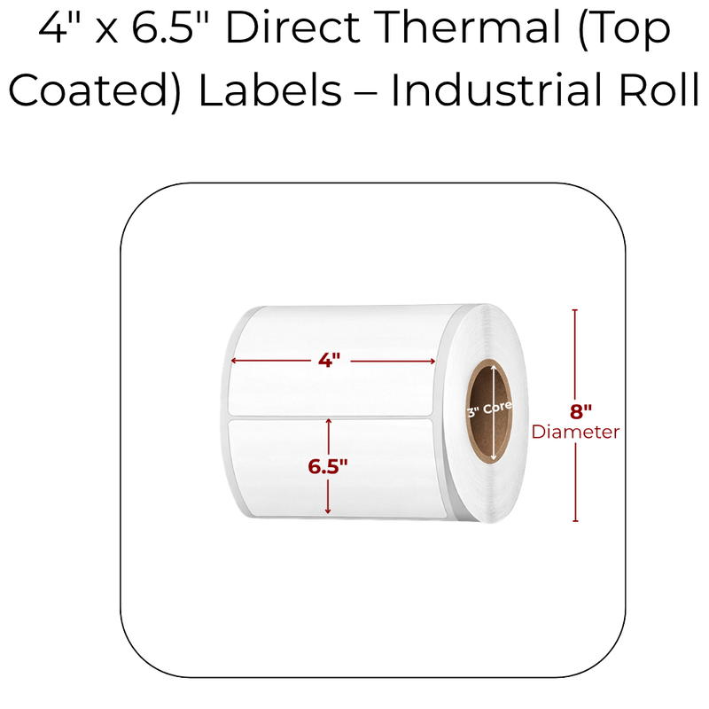 4" x 6.5" Direct Thermal Labels (Top Coated)
