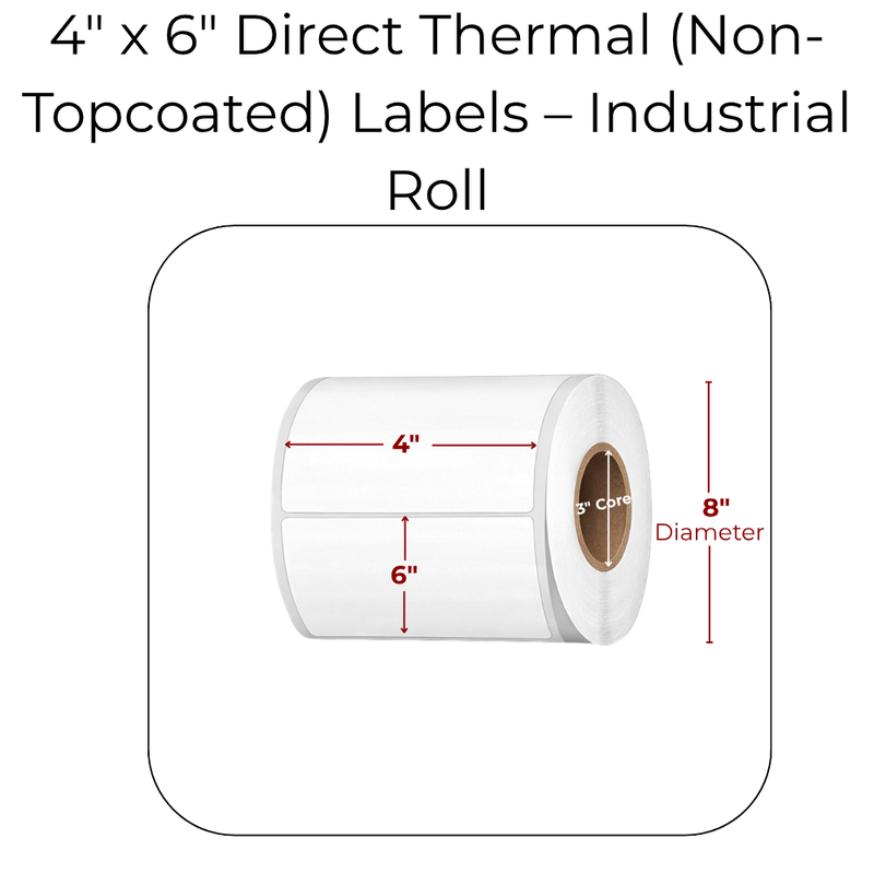 4" x 6" Direct Thermal Labels (Non-Topcoated)