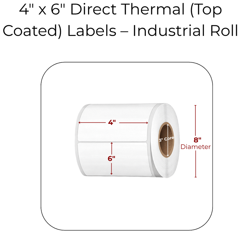 4" x 6" Direct Thermal Labels (Top Coated)