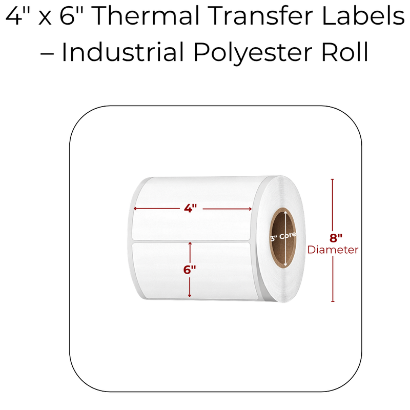 4" x 6" Polyester Barcode Labels